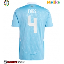 Moške Nogometnih dresov Belgija Wout Faes #4 Gostujoči EP 2024 Kratki rokavi